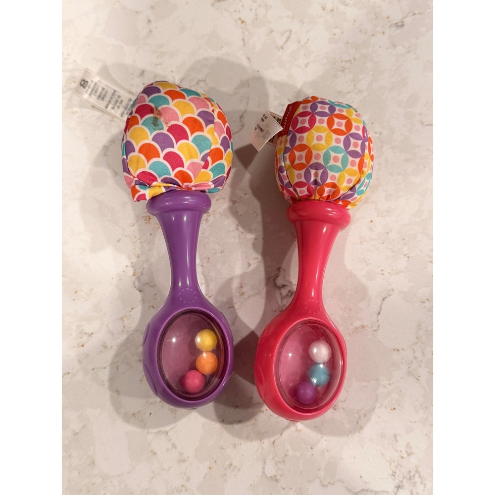 Fisher-Price Rattle n Rock Maracas Pink Purple Baby‎ Sensory Toy Set BLT33